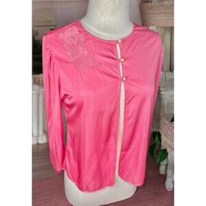 True Vintage Blouse 80s 90s Y2K Women S Coquette Floral Embroidered Cardigan